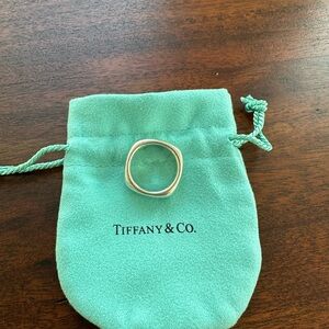 Tiffany & Co 2003 Wide Square Cushion Band Sterling Silver Ring .925 - Sz 7